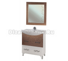 Мебель для ванной Bellezza Маргарита 75 2 ящика белая/бронза