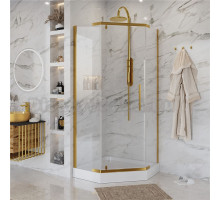 Душевой уголок Niagara Nova NG-6434-08 GOLD 100x100 профиль желтое золото, стекло прозрачное