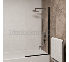 Шторка на ванну RGW Screens SC-109B 700x1500, профиль черный, стекло прозрачное