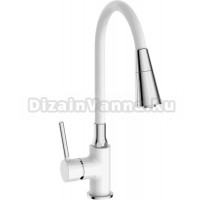 Смеситель для кухни Frap H44-8 F4044-8 с гибким изливом, белый