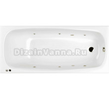 Акриловая ванна WHITECROSS Layla Slim SOFT 180x80, форсунки цвета бронза