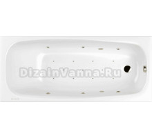 Акриловая ванна WHITECROSS Layla Slim RELAX 180x80, форсунки цвета бронза