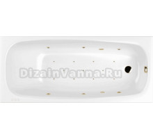 Акриловая ванна WHITECROSS Layla Slim RELAX 170x75, форсунки цвета золото