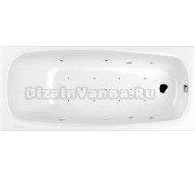 Акриловая ванна WHITECROSS Layla Slim RELAX 180x80, форсунки цвета хром