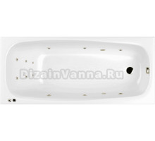 Акриловая ванна WHITECROSS Layla Slim LINE 180x80, форсунки цвета бронза