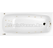 Акриловая ванна WHITECROSS Layla Slim SMART 180x80, форсунки цвета золото