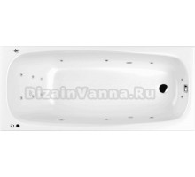 Акриловая ванна WHITECROSS Layla Slim SMART 180x80, форсунки цвета хром
