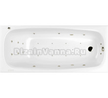 Акриловая ванна WHITECROSS Layla Slim ULTRA 180x80, форсунки цвета бронза