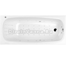 Акриловая ванна WHITECROSS Layla NANO 180x80, форсунки цвета хром