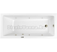Акриловая ванна WHITECROSS Wave SOFT 180x80, форсунки цвета бронза