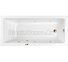 Акриловая ванна WHITECROSS Wave SOFT 180x80, форсунки цвета золото