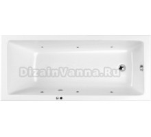 Акриловая ванна WHITECROSS Wave Slim SOFT 150x70, форсунки цвета хром
