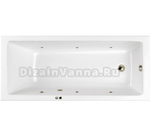 Акриловая ванна WHITECROSS Wave Slim SOFT 160x80, форсунки цвета бронза
