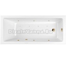 Акриловая ванна WHITECROSS Wave RELAX 160x80, форсунки цвета золото