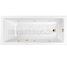 Акриловая ванна WHITECROSS Wave RELAX 170x75, форсунки цвета золото