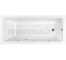Акриловая ванна WHITECROSS Wave Slim RELAX 160x80, форсунки цвета хром
