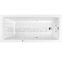 Акриловая ванна WHITECROSS Wave NANO 180x80, форсунки цвета хром