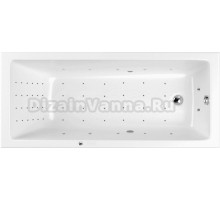 Акриловая ванна WHITECROSS Wave Slim NANO 160x80, форсунки цвета хром