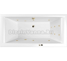 Акриловая ванна WHITECROSS Savia Duo LINE 170x80, форсунки цвета золото