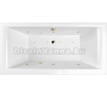 Акриловая ванна WHITECROSS Savia Duo RELAX 170x80, форсунки цвета золото