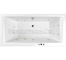 Акриловая ванна WHITECROSS Savia Duo SMART 170x80, форсунки цвета бронза