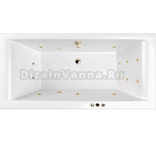 Акриловая ванна WHITECROSS Savia Duo SMART 170x80, форсунки цвета золото