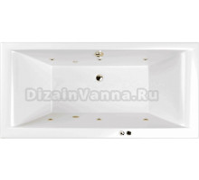 Акриловая ванна WHITECROSS Savia Duo SOFT 170x80, форсунки цвета золото