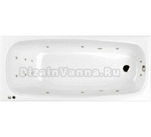Акриловая ванна WHITECROSS Layla Slim SMART 180x80, форсунки цвета бронза