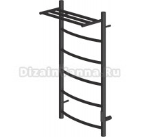 Полотенцесушитель электрический Point Афина П5 PN04848PB 40х80, черный, с полкой