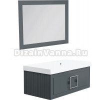 Мебель для ванной La Fenice Cubo 90 R серая, ручка хром
