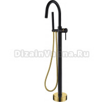 Напольный смеситель для ванны с душем Boheme Uno 469-BG black, gold