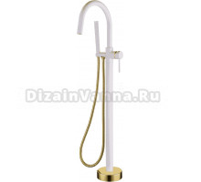 Напольный смеситель для ванны с душем Boheme Uno 469-WG white, gold