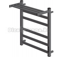 Полотенцесушитель электрический Point Меркурий PN83856PGR 50х60 с полкой, графит