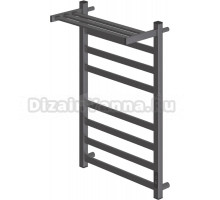 Полотенцесушитель электрический Point Меркурий PN83858PGR 50х80 с полкой, графит