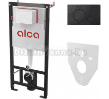 Система инсталляции для унитазов AlcaPlast AM101/1120-4:1 RU M678-0001 кнопка смыва черная