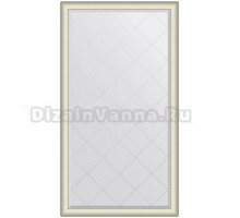 Зеркало Evoform Exclusive-G Floor Floor BY 6394 109х200 белая кожа с хромом, в багетной раме, с гравировкой, напольное
