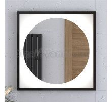 Зеркало Defesto Еclipse DF2221 60х60 черная рама, с LED-подсветкой