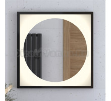 Зеркало Defesto Еclipse DF2231 60х60 черная рама, с LED-подсветкой