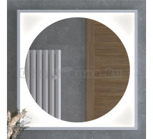 Зеркало Defesto Еclipse DF2228 80х80 белая рама, с LED-подсветкой