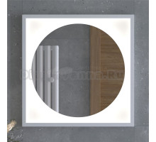 Зеркало Defesto Еclipse DF2226 60х60 белая рама, с LED-подсветкой