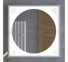 Зеркало Defesto Еclipse DF2227 70х70 белая рама, с LED-подсветкой