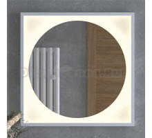 Зеркало Defesto Еclipse DF2237 70х70 белая рама, с LED-подсветкой