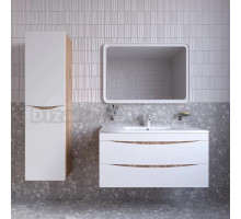 Мебель для ванной IDDIS Cloud 100 подвесная, белая, золотистый дуб