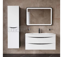 Мебель для ванной IDDIS Cloud 100 подвесная, белая, черный мрамор