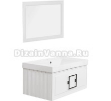 Мебель для ванной La Fenice Cubo 80 белая, ручка черная