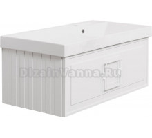 Тумба с раковиной La Fenice Cubo 90 R, белая, ручка белая