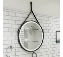 Зеркало круглое CONTINENT Millenium 80 с подсветкой, черный ремень