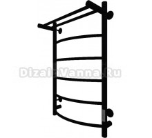 Полотенцесушитель электрический TermoSmart Глория 50х80, черный матовый, с полкой