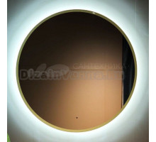 Зеркало круглое Art&Max Sanremo 100 золото, с LED-подсветкой, 6000К