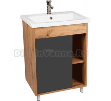 Тумба с раковиной VIANT Бостон 70 напольная, дуб вотан, графит